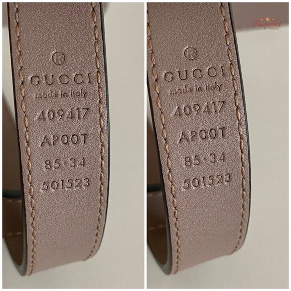 Authentic Gucci Porcelain Rose Calfskin Leather Double G Buckle Belt 85/34 main image 7